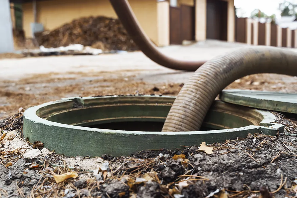 image of a septic system being drained